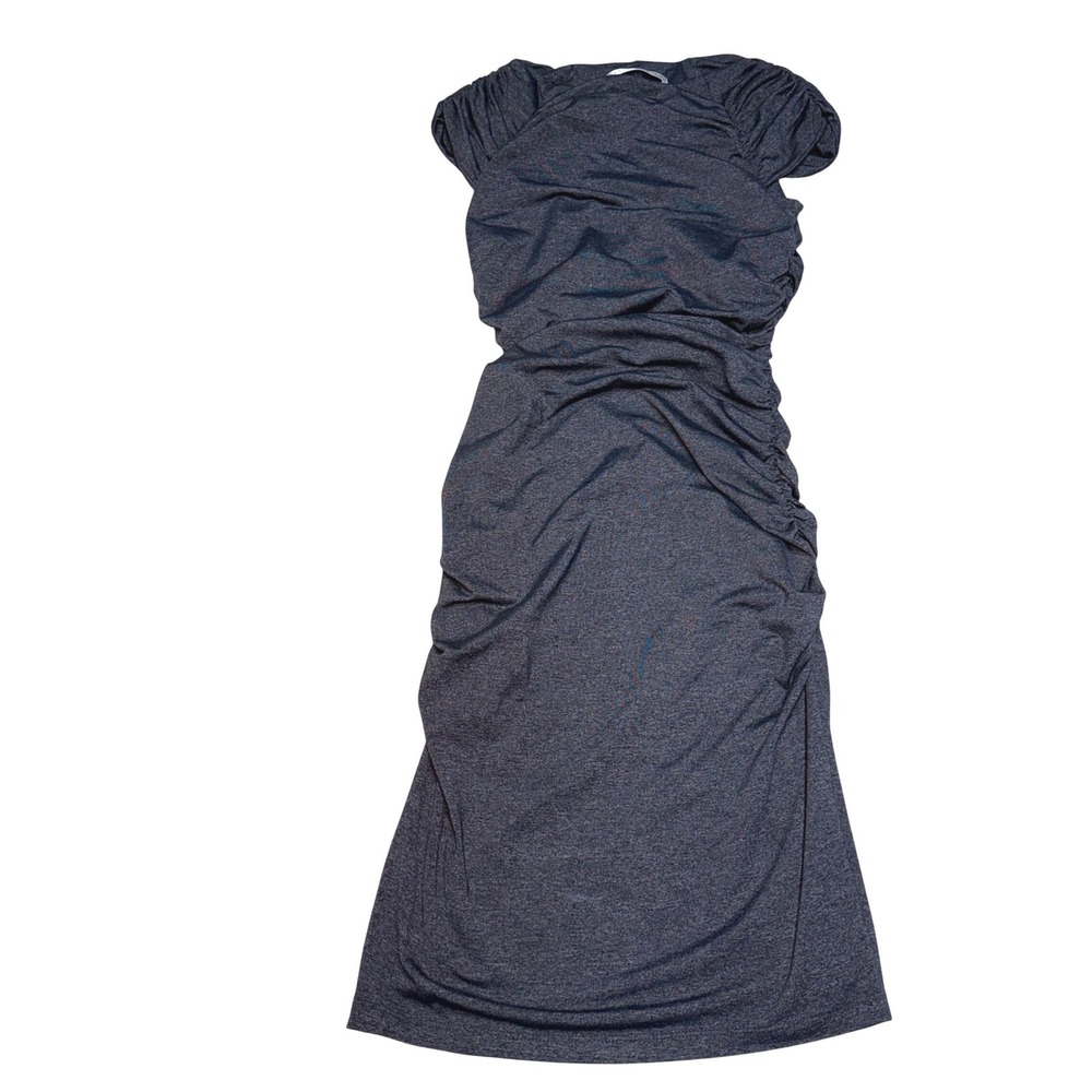 Susana Monaco Heathered Ruched Bodycon Midi Dress Womens Small Sleeveless